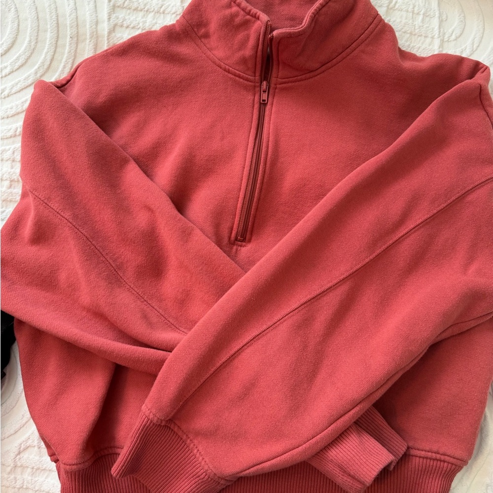 a new day Coral Pink Half-Zip Fleece Pullover